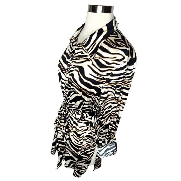 Chloe Kristyn Lavendula Black Zebra Print Blouse - Size Large - Picture 3 of 8